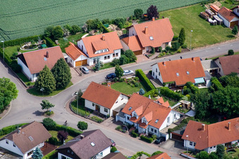 In the Rappengärten in Steinweiler in the state Rhineland-Palatinate, Germany seen from above