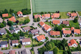 In the Rappengärten in Steinweiler in the state Rhineland-Palatinate, Germany from the plane