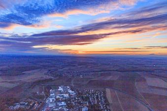 Sunset in the district Zeuzleben in Werneck in the state Bavaria, Germany
