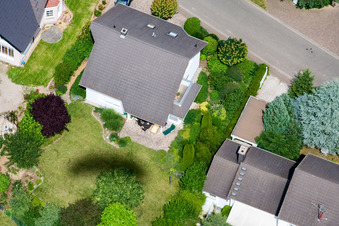 Klingbachstr in Steinweiler in the state Rhineland-Palatinate, Germany from the plane