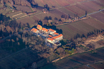 Complex of the hotel building Wohlfuehlhotel Alte Rebschule and Gasthaus Sesel in Rhodt unter Rietburg in the state Rhineland-Palatinate, Germany