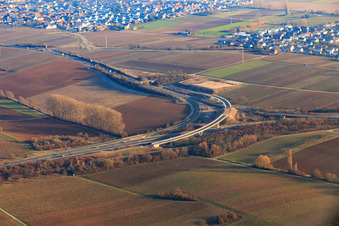New construction of the Landau Nord junction for the B272 on the A65 motorway in the district Dammheim in Landau in der Pfalz in the state Rhineland-Palatinate, Germany