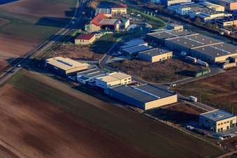 Industrial Park W II from the northwest with Martin Dradrach Verpackungen in Herxheim bei Landau in the state Rhineland-Palatinate, Germany