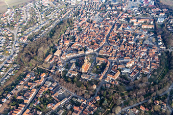 Wissembourg in the state Bas-Rhin, France from the drone perspective