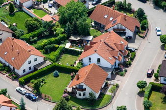 Klingbachstraße from the east in Steinweiler in the state Rhineland-Palatinate, Germany from above