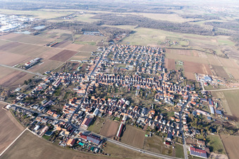 Aerial view of From the south in Ottersheim bei Landau in the state Rhineland-Palatinate, Germany