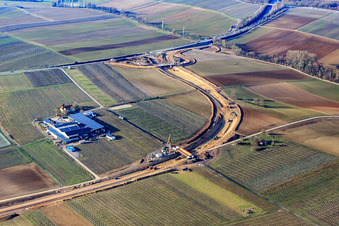 Construction site of the bypass for the B38 in Impflingen in the state Rhineland-Palatinate, Germany