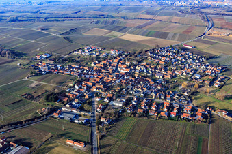 Village view in winter from the south in Impflingen in the state Rhineland-Palatinate, Germany