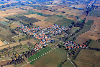 Village view in winter from the southwest in Steinfeld in the state Rhineland-Palatinate, Germany