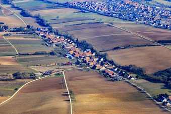 Village view in winter from the northwest in Vollmersweiler in the state Rhineland-Palatinate, Germany
