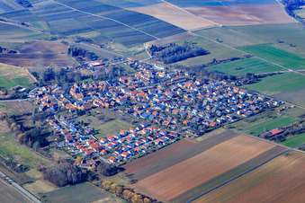 Village view in winter from the southeast in Barbelroth in the state Rhineland-Palatinate, Germany