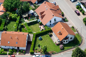 Drone recording of Klingbachstr in Steinweiler in the state Rhineland-Palatinate, Germany