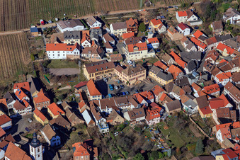 Lower village with village community center in Weyher in der Pfalz in the state Rhineland-Palatinate, Germany