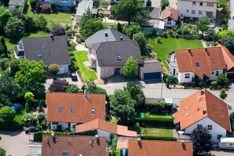 Oblique view of Klingbachstraße from the southeast in Steinweiler in the state Rhineland-Palatinate, Germany