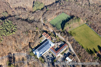 Aerial view of Sports school, SW-German FV eV in Edenkoben in the state Rhineland-Palatinate, Germany