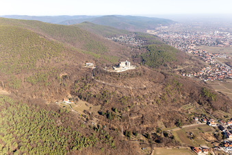 Hambach Castle in the district Diedesfeld in Neustadt an der Weinstraße in the state Rhineland-Palatinate, Germany from above