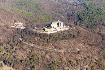 Hambach Castle in the district Diedesfeld in Neustadt an der Weinstraße in the state Rhineland-Palatinate, Germany out of the air