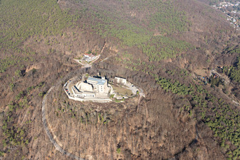 Hambach Castle in the district Diedesfeld in Neustadt an der Weinstraße in the state Rhineland-Palatinate, Germany seen from above