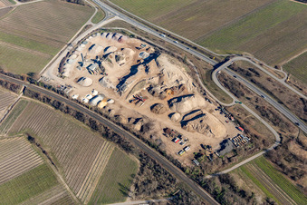 Earth depot of the Joho quarries in Forst an der Weinstraße in the state Rhineland-Palatinate, Germany