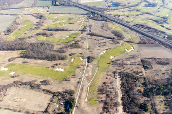 Aerial photograpy of Kurpfalz Golf Course in Limburgerhof in the state Rhineland-Palatinate, Germany