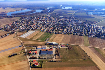 Aerial view of Vegetable cultivation by Topfresh Verwaltungs GmbH in Otterstadt in the state Rhineland-Palatinate, Germany