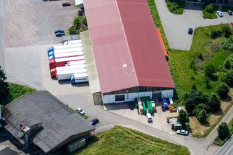 Nuss forwarding agency in the West Industrial Park in Herxheim bei Landau in the state Rhineland-Palatinate, Germany from above