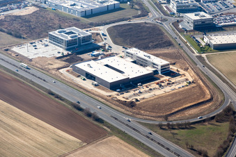 Aerial view of Industrial Area North in Rülzheim in the state Rhineland-Palatinate, Germany