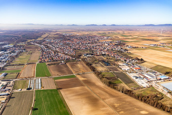 From the east in Herxheim bei Landau in the state Rhineland-Palatinate, Germany