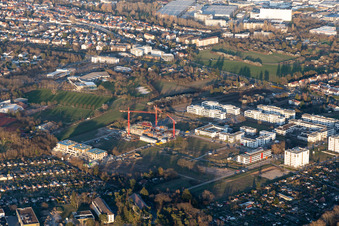 Construction site of the LTC - Linder Technology Campus in Wilhelm-Schickard-Straße in the Technology Park Karlsruhe in the district Rintheim in Karlsruhe in the state Baden-Wuerttemberg, Germany