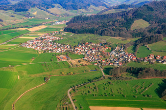 Aerial view of From the west in Heuweiler in the state Baden-Wuerttemberg, Germany
