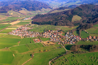Aerial photograpy of From the west in Heuweiler in the state Baden-Wuerttemberg, Germany