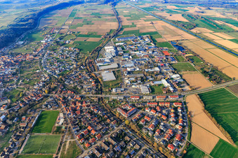 Aerial view of From the south in Bahlingen am Kaiserstuhl in the state Baden-Wuerttemberg, Germany