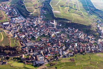 Town View of the streets and houses of the residential areas in Kiechlinsbergen in the state Baden-Wurttemberg, Germany