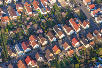 Aerial view of Waldstraße x Südendstr in Kandel in the state Rhineland-Palatinate, Germany