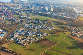 New development area Paul Klee Ring in Wörth am Rhein in the state Rhineland-Palatinate, Germany from above