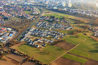 New development area Paul Klee Ring in Wörth am Rhein in the state Rhineland-Palatinate, Germany out of the air