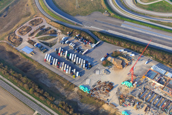 Construction site for new halls at the Daimler Truck EVZ in Wörth am Rhein in the state Rhineland-Palatinate, Germany