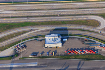 Aerial photograpy of Daimler Truck EVZ test track in Wörth am Rhein in the state Rhineland-Palatinate, Germany