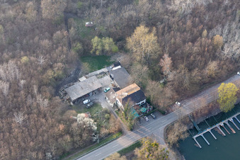 Aerial photograpy of Rheinschänke in Leimersheim in the state Rhineland-Palatinate, Germany