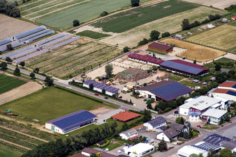 Aerial view of Eichenlaub Riding Stable in Herxheim bei Landau in the state Rhineland-Palatinate, Germany