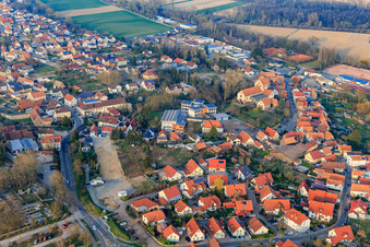 Aerial photograpy of At the Hausberg and gymnasium and festival hall Hördt in Hördt in the state Rhineland-Palatinate, Germany