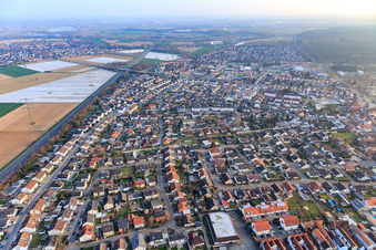 Aerial view of Daimlerring in Rülzheim in the state Rhineland-Palatinate, Germany