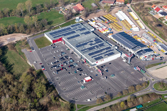 Aerial photograpy of Fashion Park Röther in Rohrbach in the state Rhineland-Palatinate, Germany