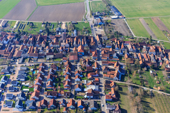 Haynaer Straße and Kandeler Straße in Erlenbach bei Kandel in the state Rhineland-Palatinate, Germany