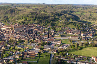 Aerial photograpy of Saint-Cyprien in the state Dordogne, France