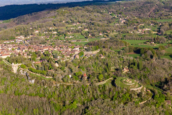Aerial photograpy of Citadel in Domme in the state Dordogne, France