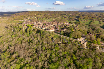 Citadel in Domme in the state Dordogne, France seen from above