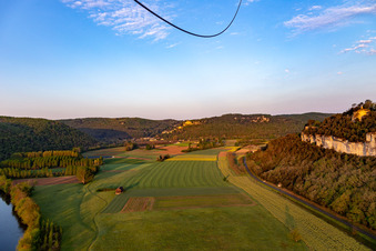 Aerial view of Marqueyssac Gardens in Vézac in the state Dordogne, France