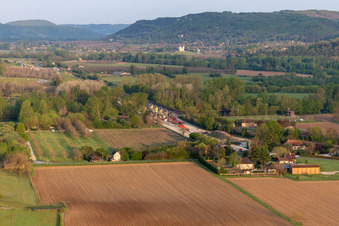 Aerial view of Vézac in the state Dordogne, France