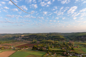 Aerial photograpy of Vézac in the state Dordogne, France